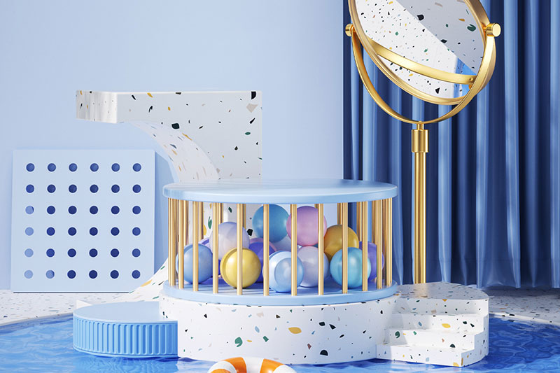 C4D工程-电商产品展台场景渲染工程电商展台C4D模型下载