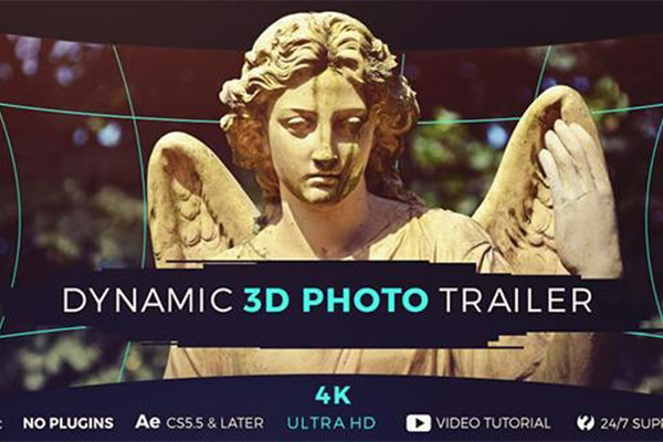 AE模板-风景人像图片转3D空间摄像机动画 Dynamic 3D Photo Trailer