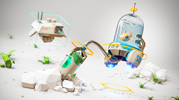 Blender教程-机器人硬面建模材质绑定动画渲染教程（中文字幕） CG Boost – Robotic Planet