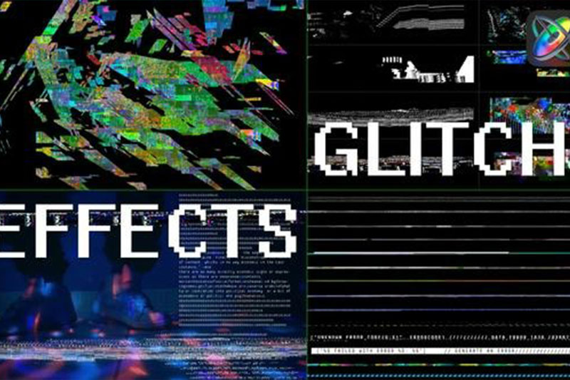 FCPX插件-100个叠加数字信号失真故障毛刺像素损坏干扰效果 Glitch Effects