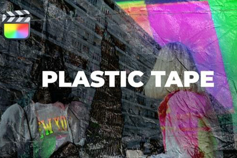 FCPX插件-15种时尚潮流塑料胶带混乱视觉转场预设 Plastic Tape Transitions