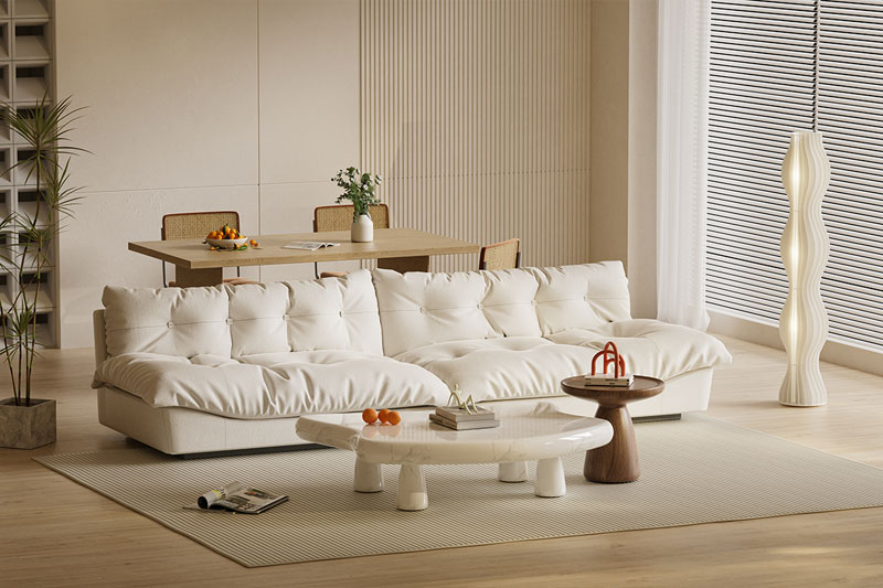 C4D工程-室内客厅场景渲染工程沙发模型茶几餐桌模型C4D模型下载