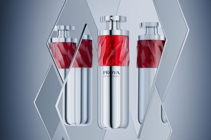 C4D工程-珀莱雅红宝石精华液场景渲染工程产品场景C4D模型下载