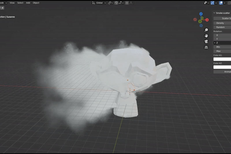 Blender插件-三维模型烟雾散布生成器 Smoke Scatter v1.2.0