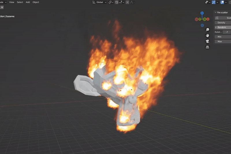 Blender插件-三维模型火焰散布生成器 Fire Scatter v1.1.0