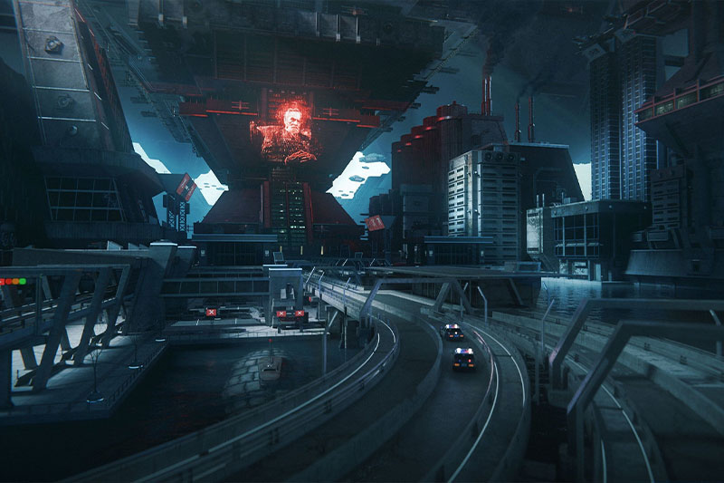 野兽派风格灰白高楼大厦建筑3D模型下载（C4D/FBX格式）Kitbash3D – Brutalist 2055