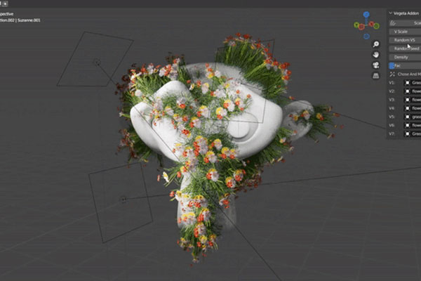 Blender插件-模型植物花朵散布生成器 Vegeta v1.0.0