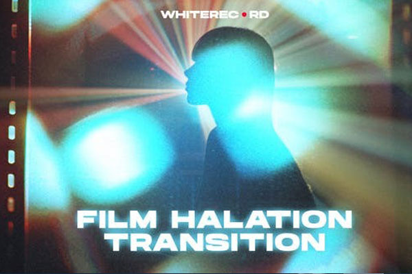 PR模板-15种复古电影胶片漏光耀斑光效转场预设（含背景音乐） Film Halation Transitions