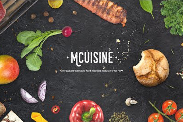 FCPX插件-276组美食水果蔬菜肉类食物餐具动画预设 MotionVFX mCuisine