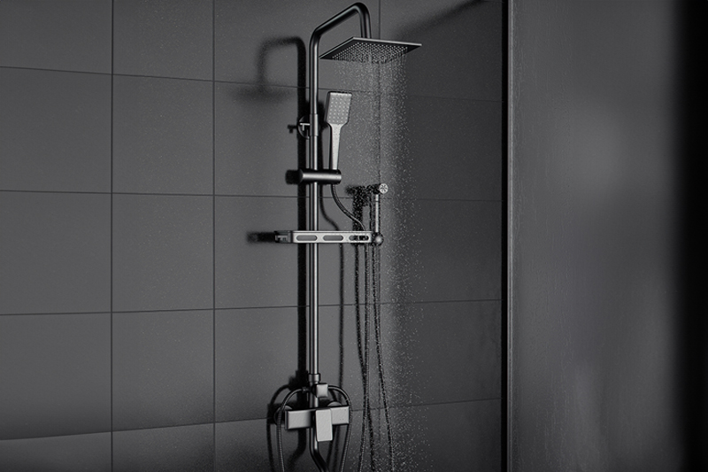 C4D工程-浴室花洒喷头淋浴器场景渲染工程花洒喷头模型C4D模型下载