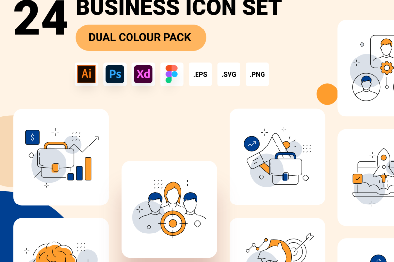 业务&管理主题双色图标素材合集