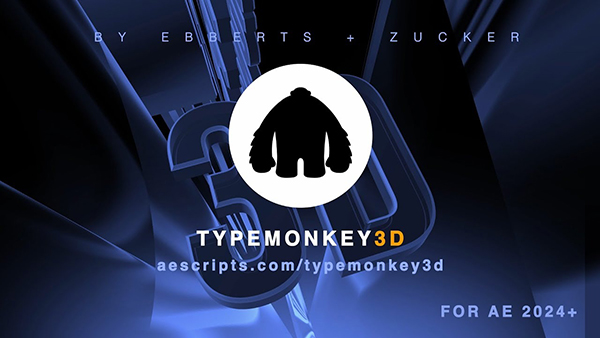 AE脚本-动感3D文字空间翻转排版动画效果 TypeMonkey3D v1.0.0 + 使用教程