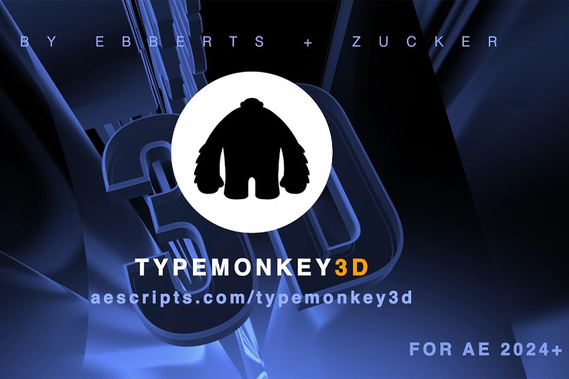 AE脚本-动感3D文字空间翻转排版动画效果 TypeMonkey3D v1.0.0 + 使用教程