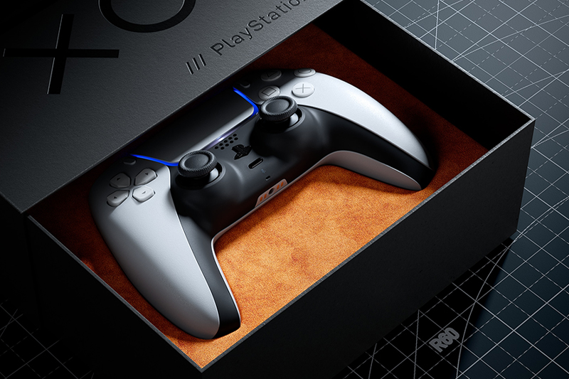 C4D工程-PS5游戏手柄场景渲染工程产品场景模型游戏手柄C4D模型下载