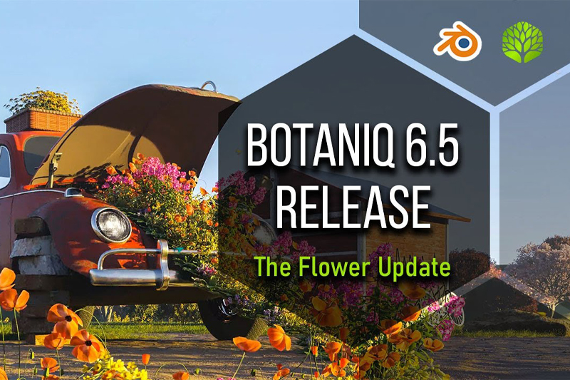 Blender插件-植物树木草地模型预设 Botaniq Tree And Grass Library v7.0.0