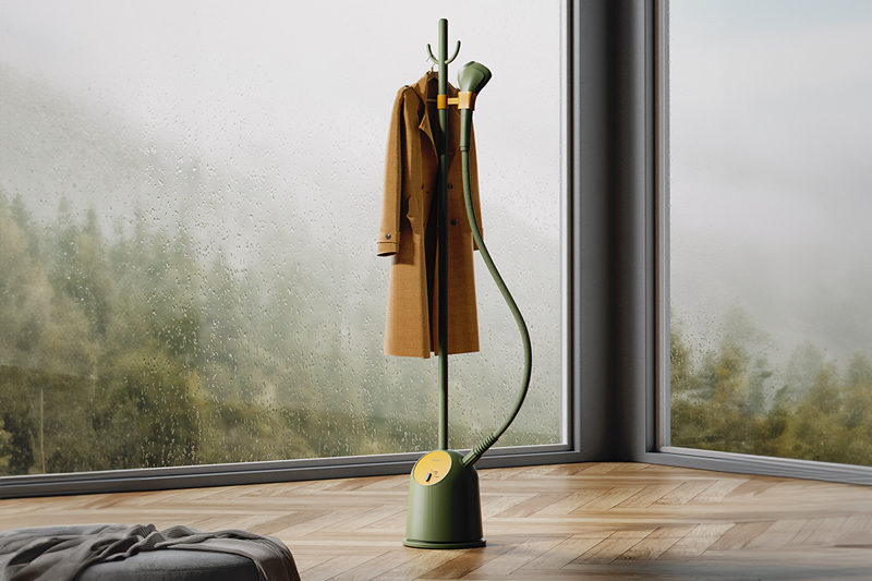 C4D工程-衣服熨烫机场景渲染工程熨烫机模型室内落地窗场景C4D模型下载