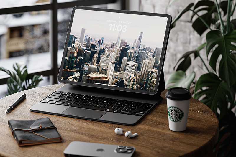 C4D工程-iPad键盘场景渲染工程iPad模型键盘C4D模型下载