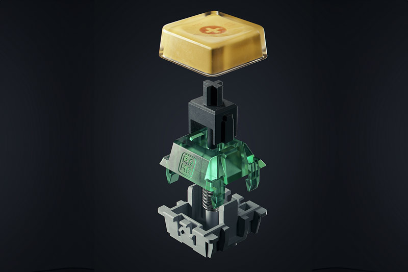 C4D工程-键盘键帽键轴特写场景渲染工程键盘帽模型产品场景C4D模型下载