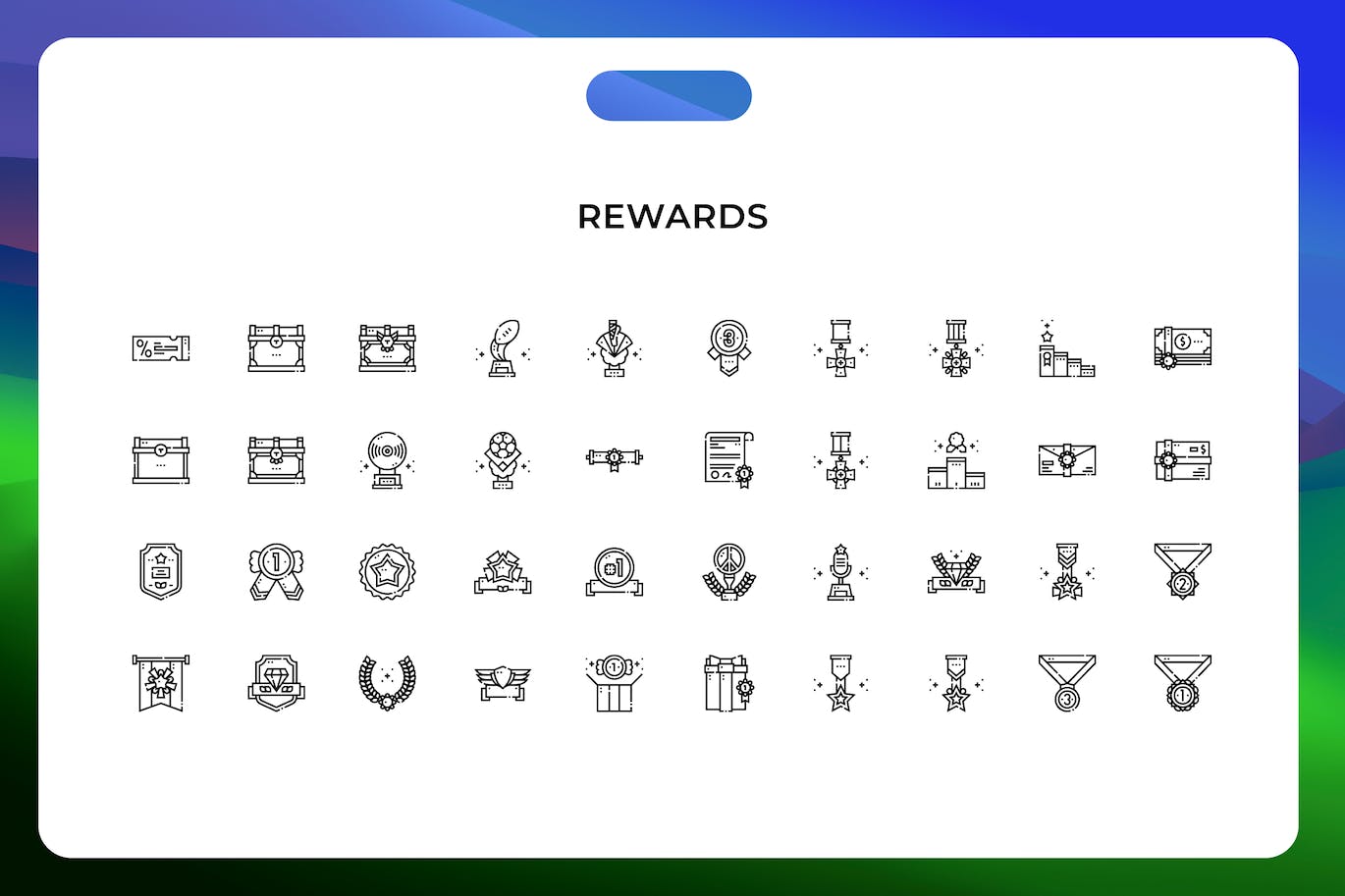 奖励线条矢量图标设计素材 Rewards icons
