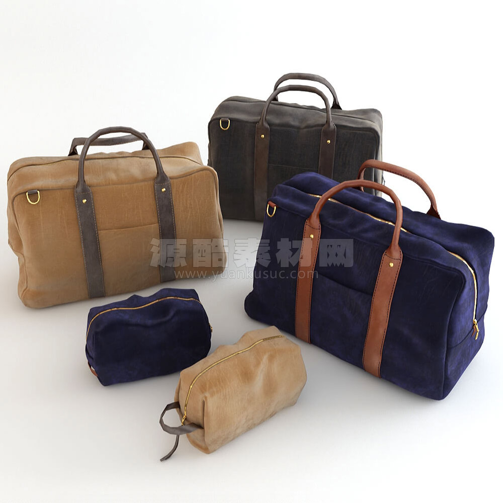 C4D模型-行李包模型手提包模型C4D模型下载