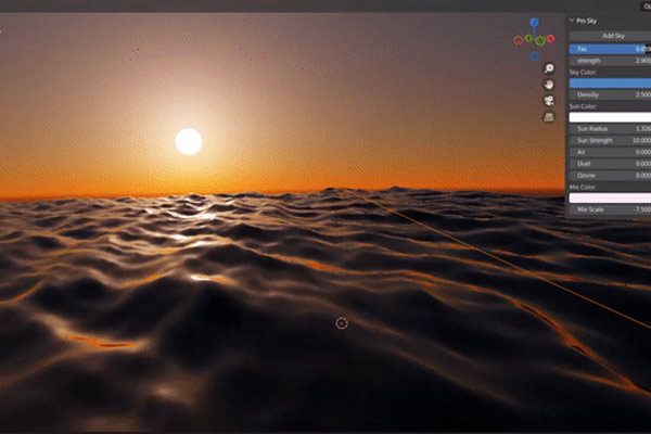 Blender插件-逼真天空模拟生成器 Pro Sky 1.0