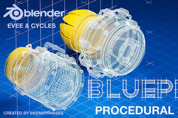 Blender插件-蓝图设计图渲染 Blueprint Shader KennyPhases V2 + 使用教程