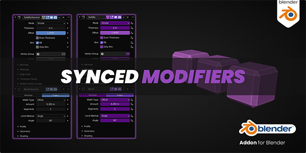 Blender插件-多模型添加效果器 Synchronize Modifiers v2.2.0