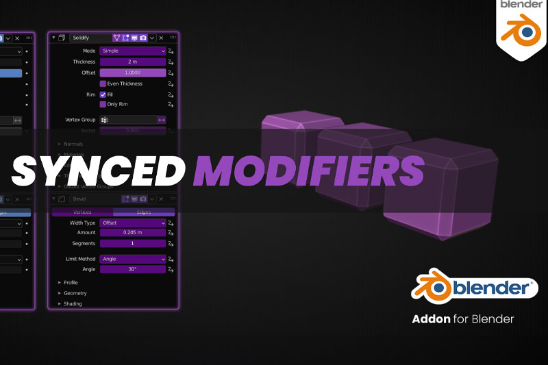 Blender插件-多模型添加效果器 Synchronize Modifiers v2.2.0