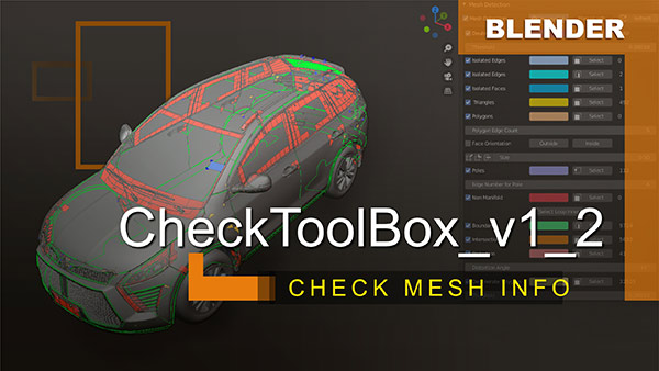 Blender插件-模型信息高亮显示 CheckToolBox v1.4