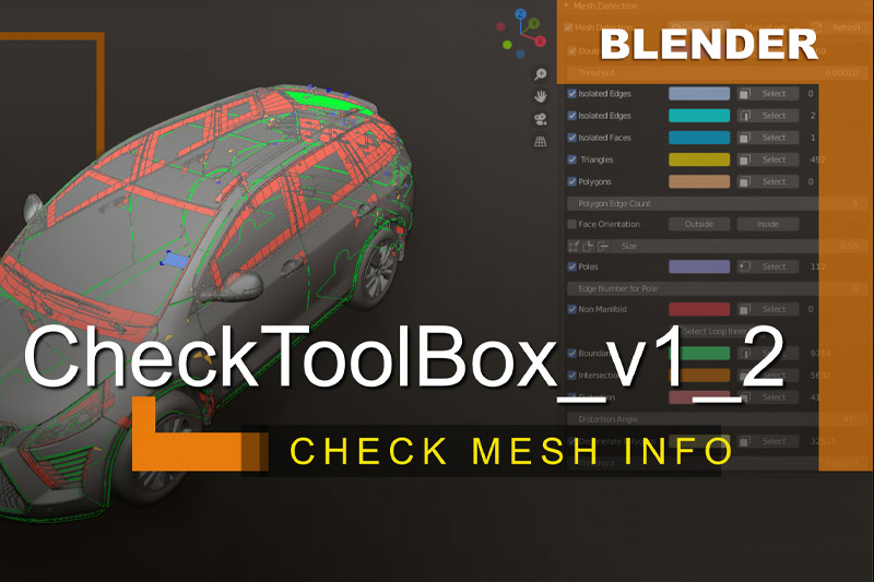 Blender插件-模型信息高亮显示 CheckToolBox v1.4