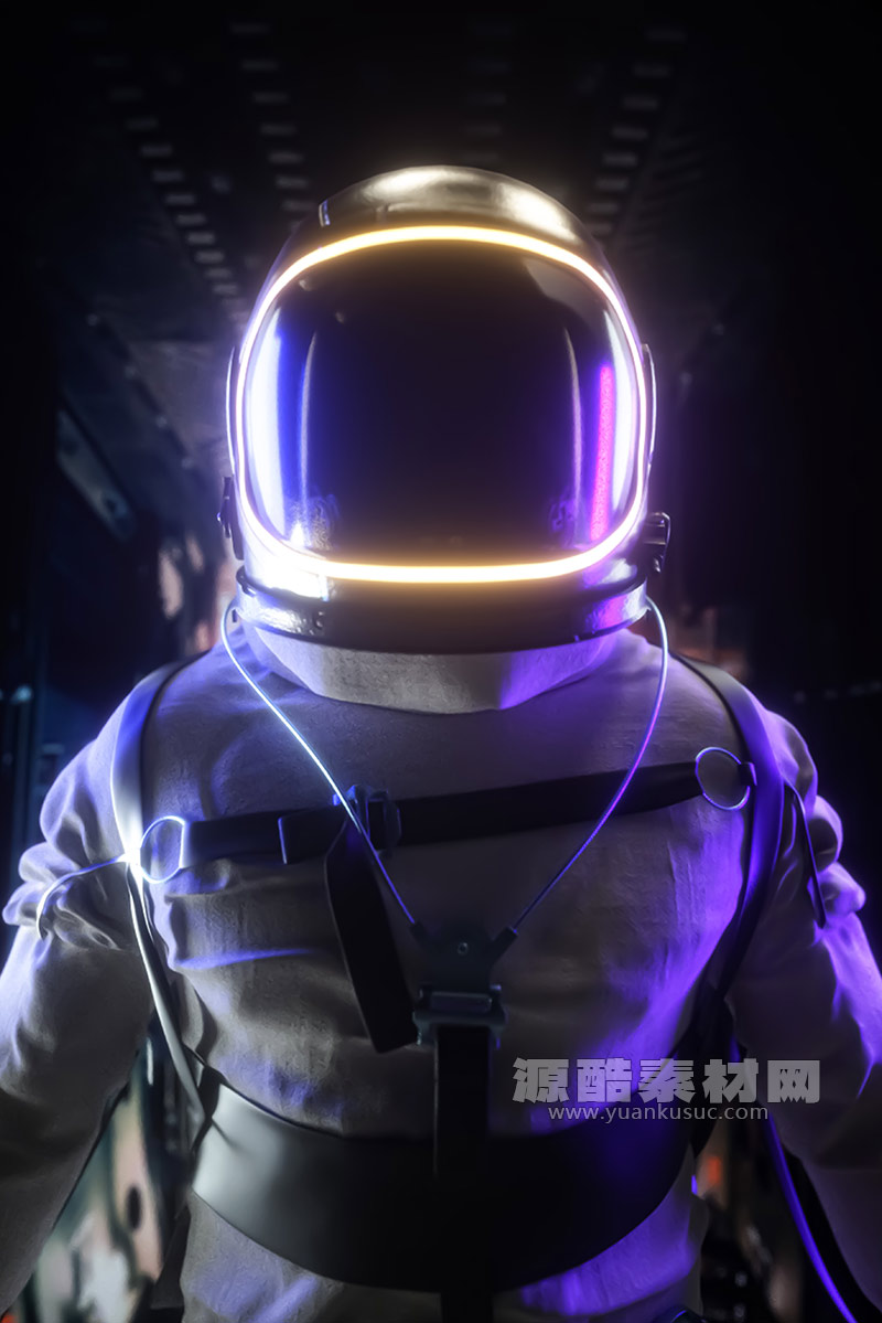 C4D工程-宇航员科幻未来场景渲染工程宇航员模型C4D模型下载