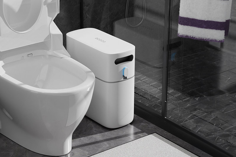 C4D工程-浴室卫生间智能垃圾桶场景渲染工程智能垃圾桶模型马桶C4D模型下载