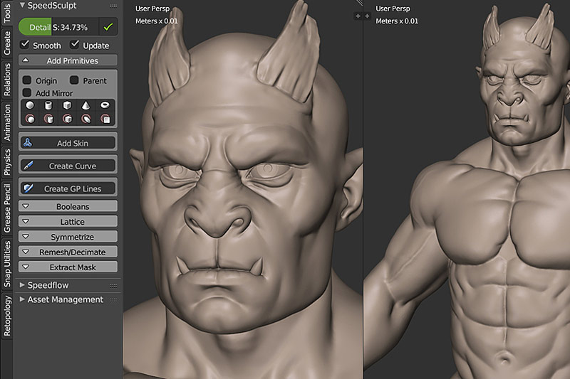 Blender插件-三维模型雕刻建模工具 SpeedSculpt v0.1.7 + 使用教程