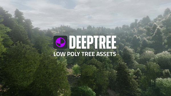 Blender预设-低多边形森林植物树木模型资产预设 Deep Tree