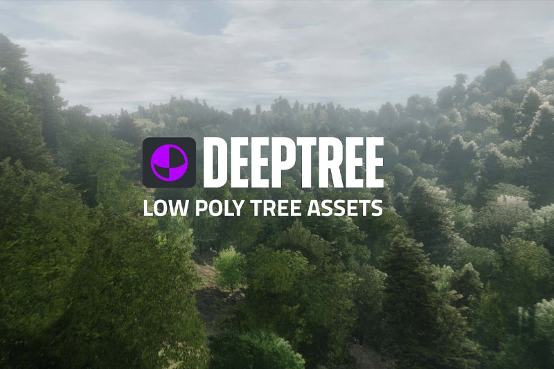 Blender预设-低多边形森林植物树木模型资产预设 Deep Tree