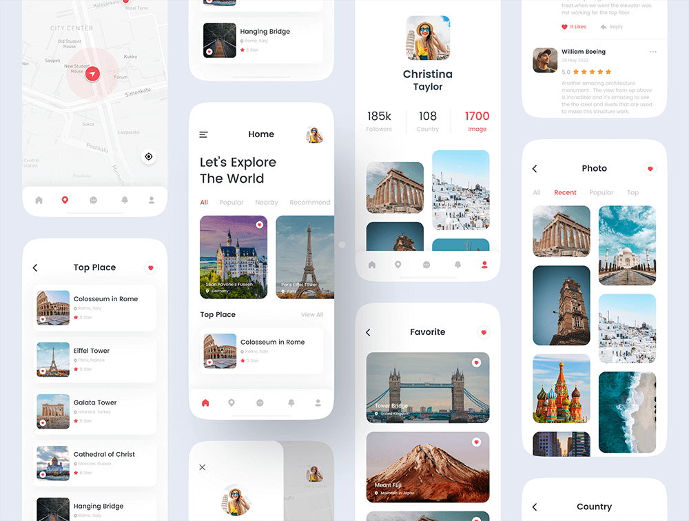 旅行App移动应用程序UI套件