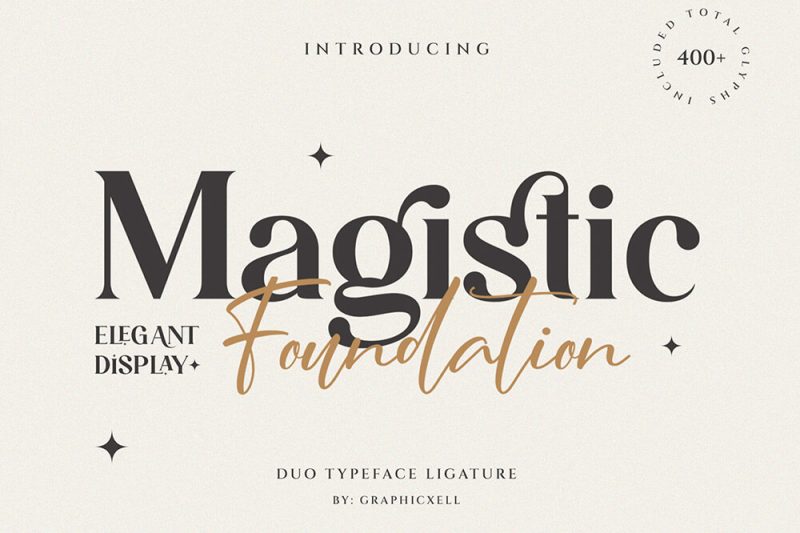 时尚优雅的连字衬线英文字体素材 Magistic – Duo Ligature Typeface