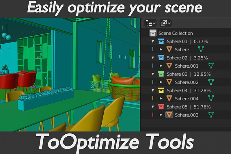 Blender插件-重场景模型材质集合对象优化工具 ToOptimize Tools v1.2.7.3