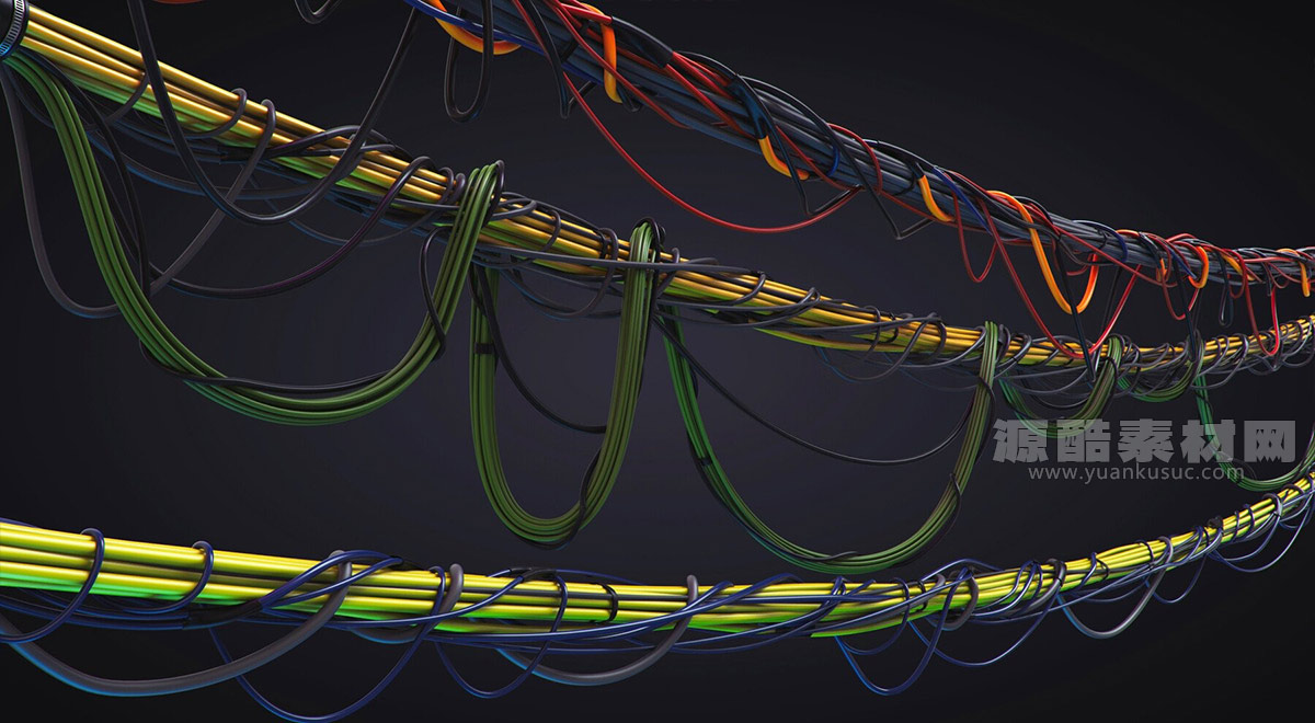 20条电线电缆3D模型 Industrial Wires Set