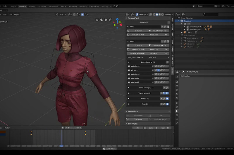 Blender插件-服装布料模拟插件 Garment Tool V2.0.2