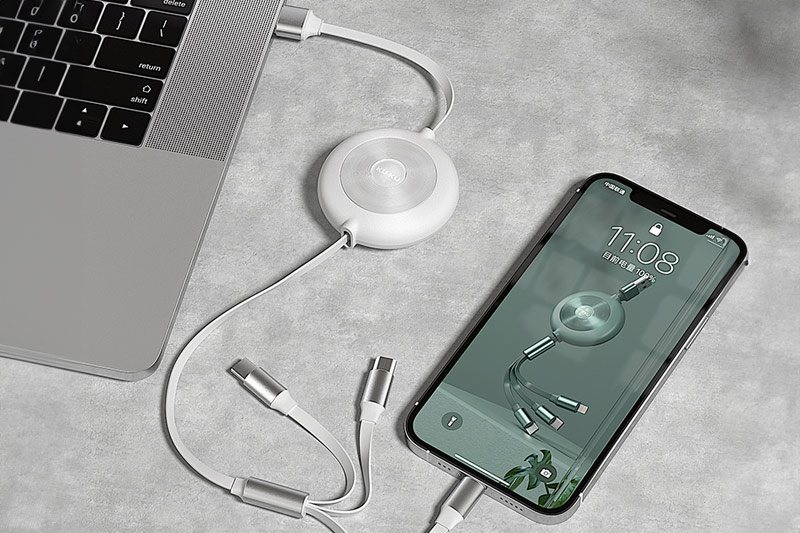 C4D工程-三拖一带收纳数据线场景渲染工程充电线模型C4D模型