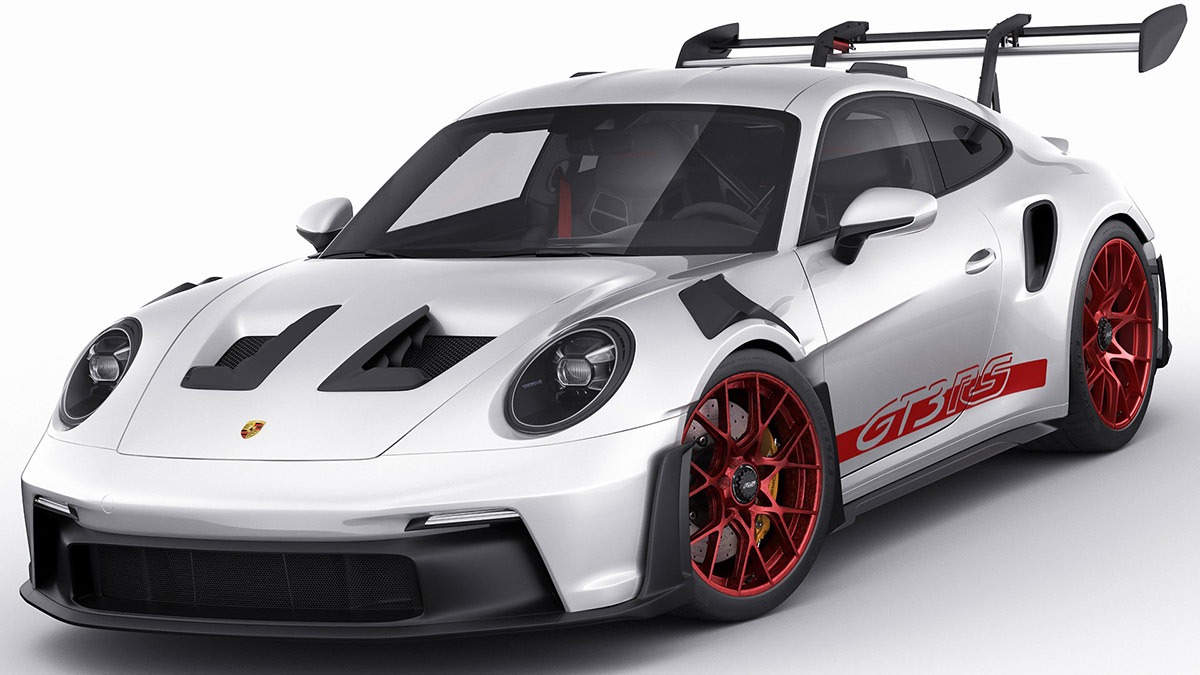 带内饰保时捷跑车模型赛车3D模型 Porsche 911 GT3 RS 992 2023