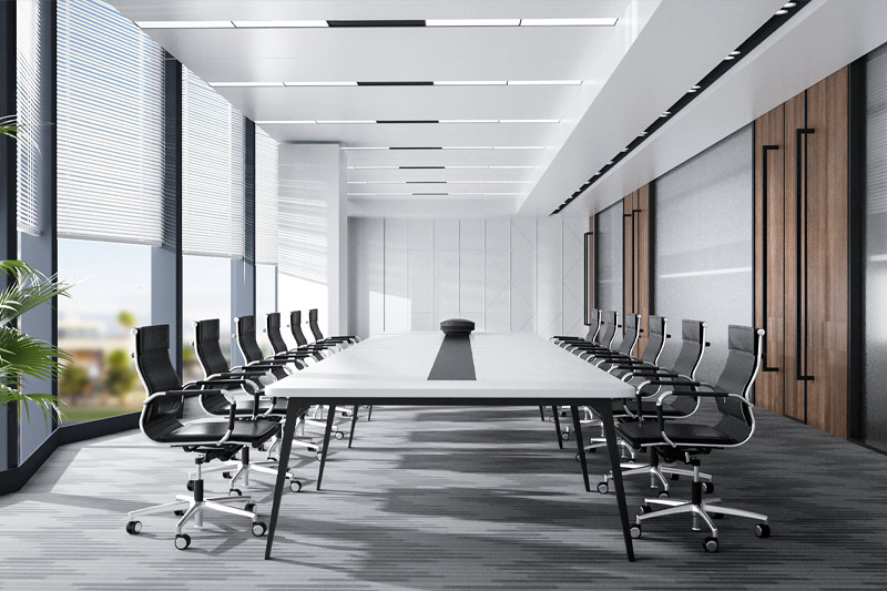 C4D工程-办公室会议室场景渲染工程办公桌模型C4D模型下载