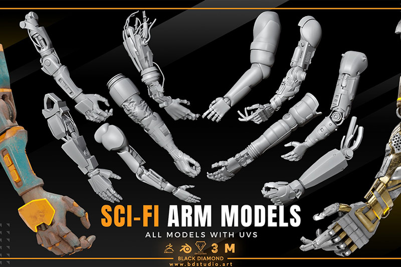 10个机械手臂模型机械臂模型机械手模型3D模型下载