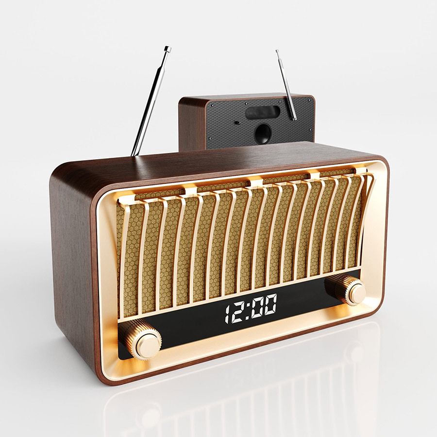 复古无线收音机模型3D模型