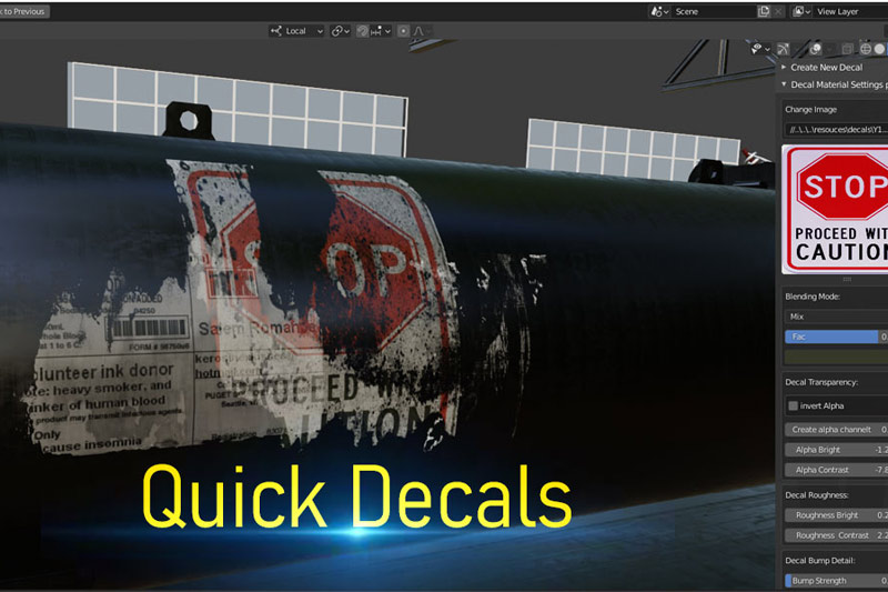 Blender插件-快速污迹贴纸插件 Quick Decals v2.1.0