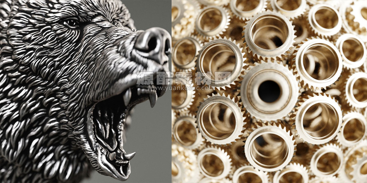 109种GSG灰猩猩金属纹理贴图和预设 Material Metal_vol1