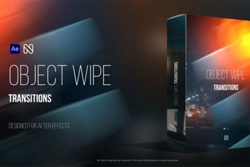 AE/达芬奇模板-平滑擦除效果无缝转场预设 Object Wipe Transitions