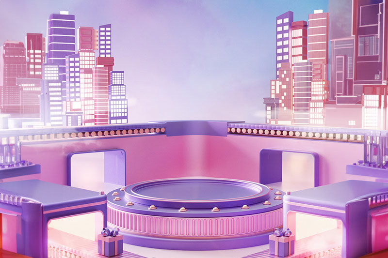 C4D工程-电商产品展台场景渲染工程电商场景模型C4D模型