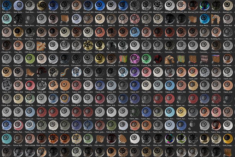 1000款可商用的Blender贴图材质资产库